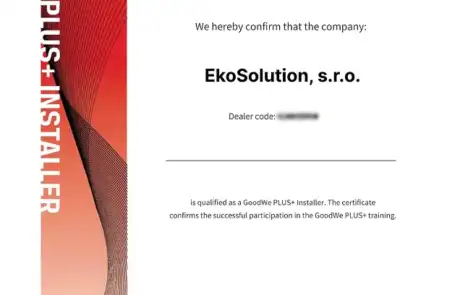 goodwe-certifikat-ekosolution EkoSolution, s.r.o. certifikát
